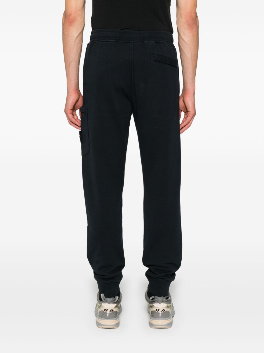 STONE ISLAND Pantaloni di tuta sportivi in cotone blu navy 