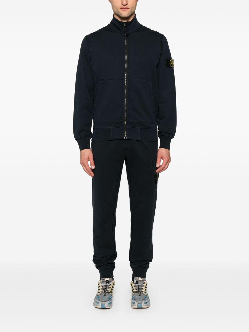 STONE ISLAND Pantaloni di tuta sportivi in cotone blu navy 