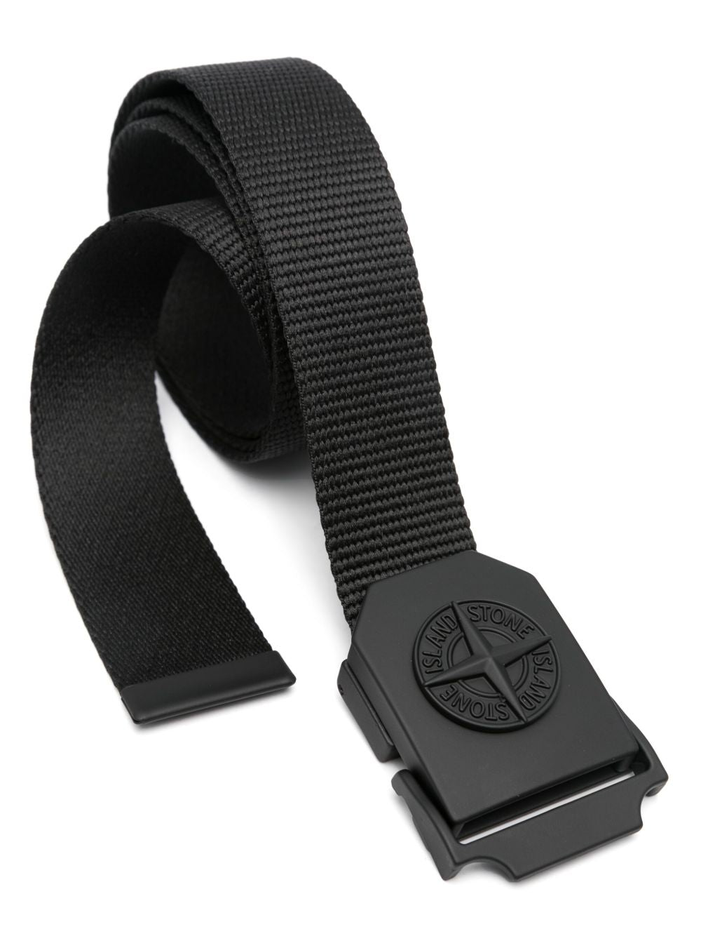 STONE ISLAND Cintura nera in ecopelle con fibbia 