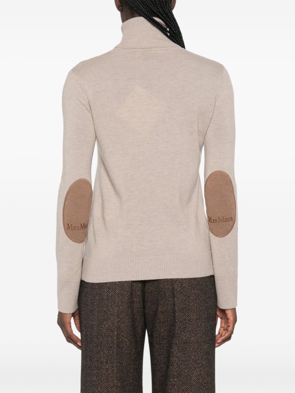 S MAX MARA Maglia a collo alto in lana beige 