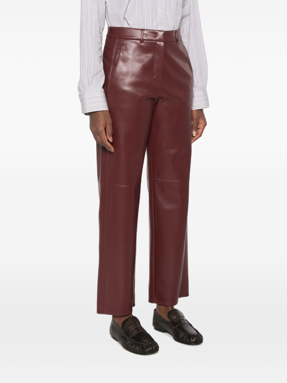 S MAX MARA Pantaloni in Jersey Spalmato Effetto Ecopelle 