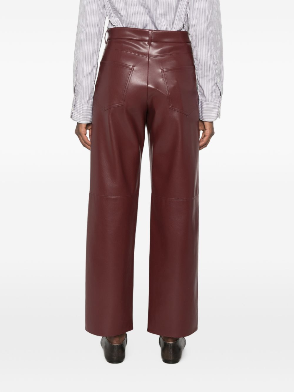 S MAX MARA Pantaloni in Jersey Spalmato Effetto Ecopelle 