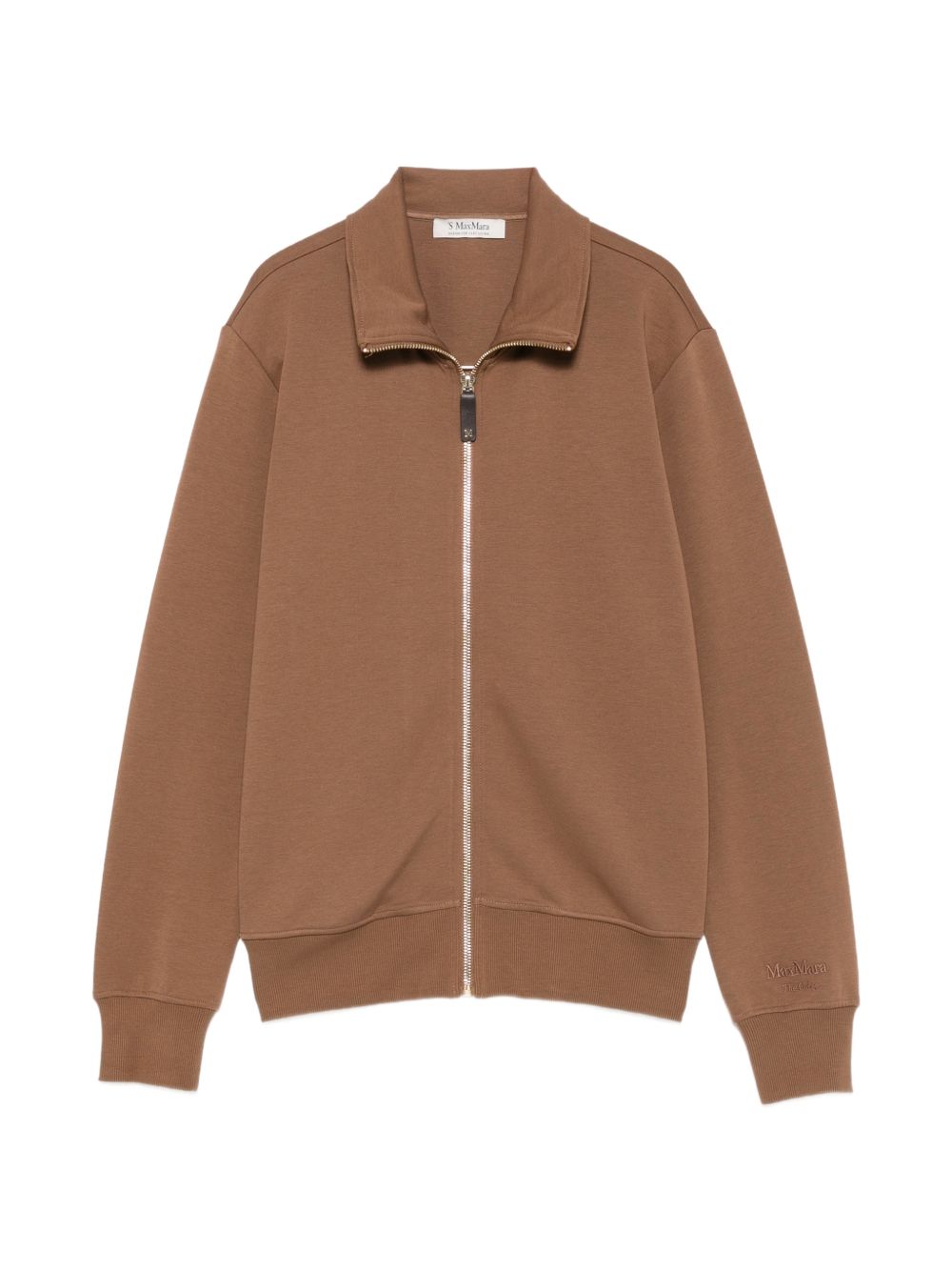 S MAX MARA Felpa color cammello con zip 