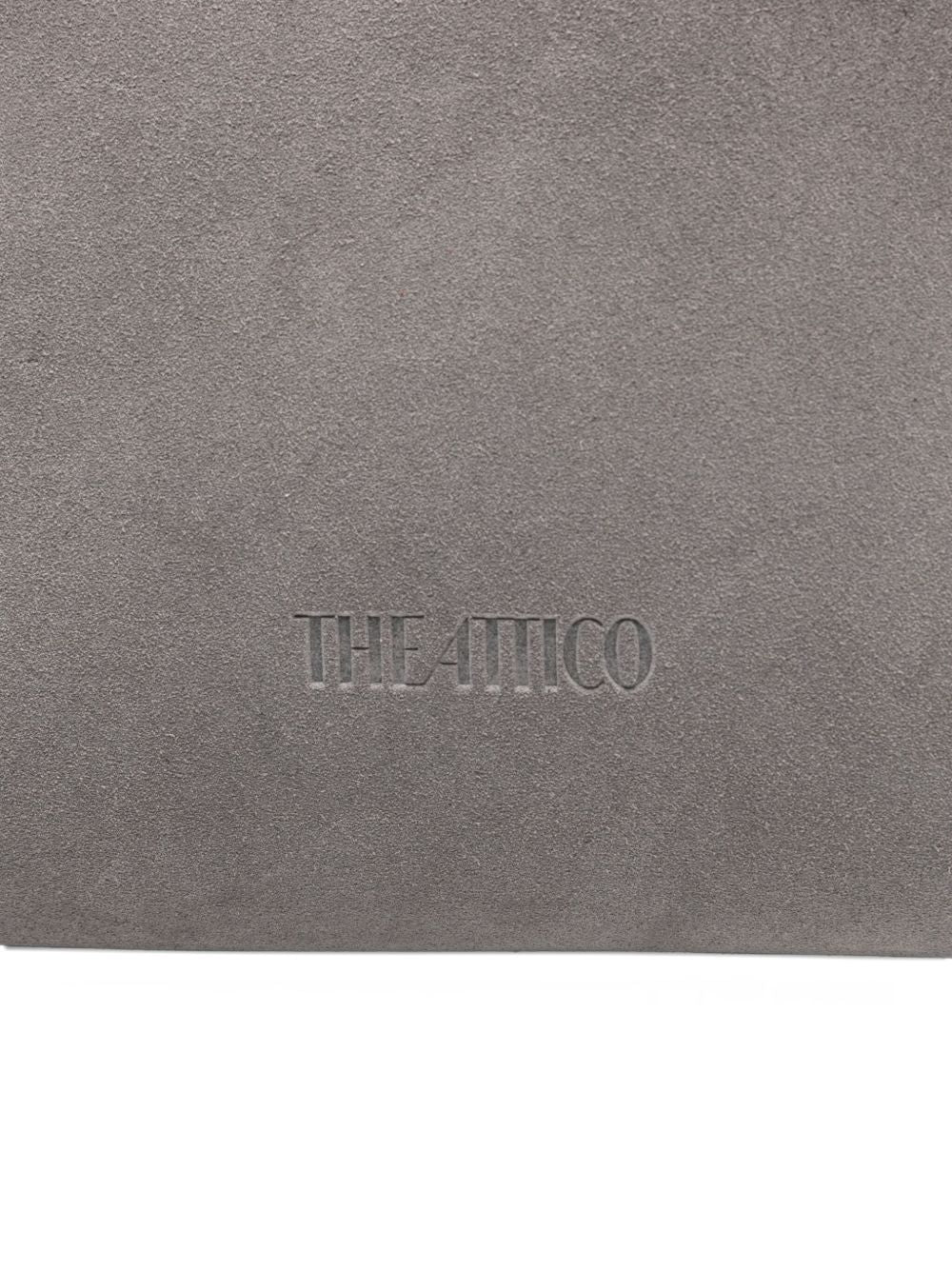 THE ATTICO Borsa a spalla La Passeggiata Medium in suede grigio 