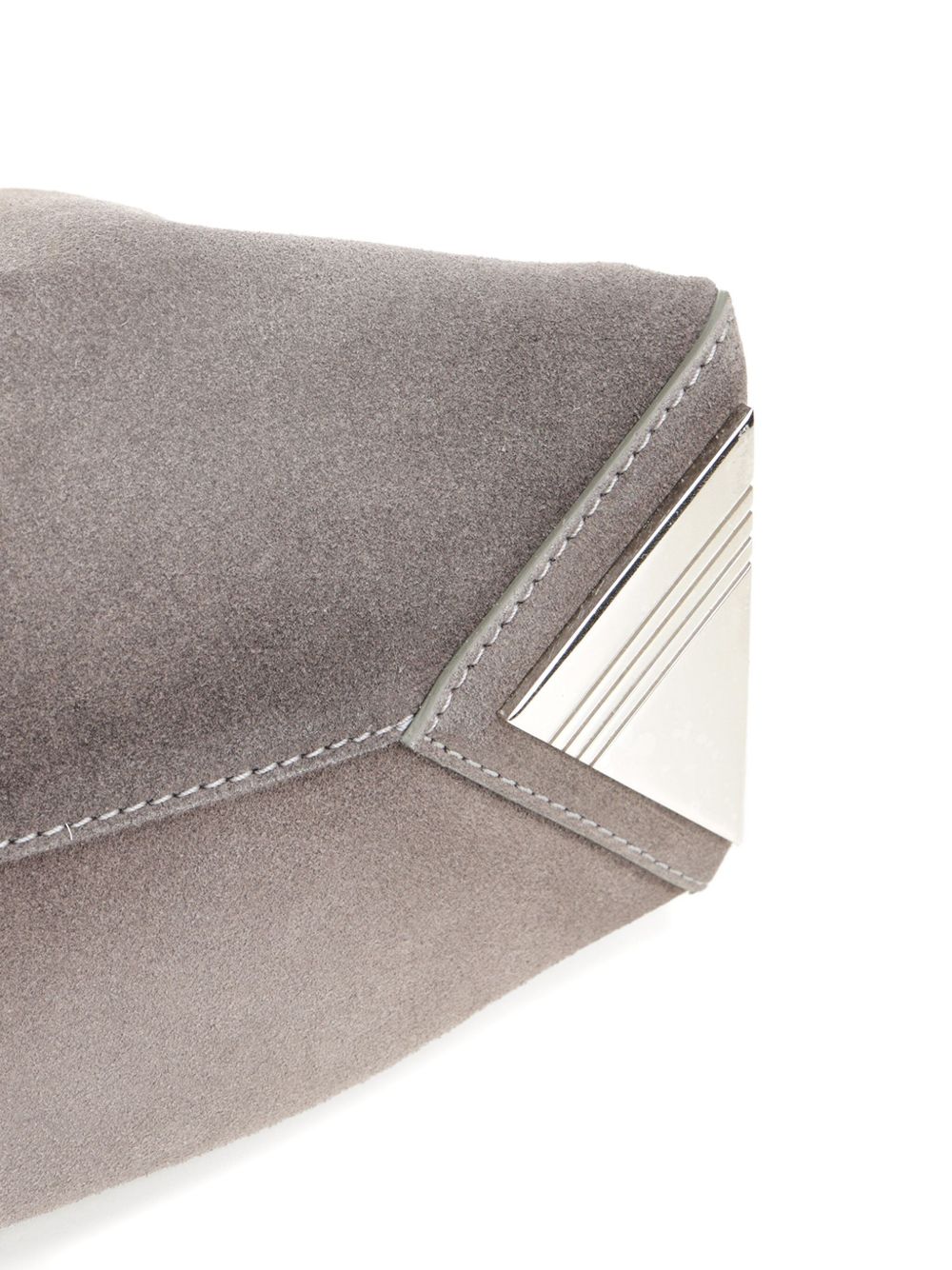 THE ATTICO Borsa a spalla La Passeggiata Small in suede grigio 