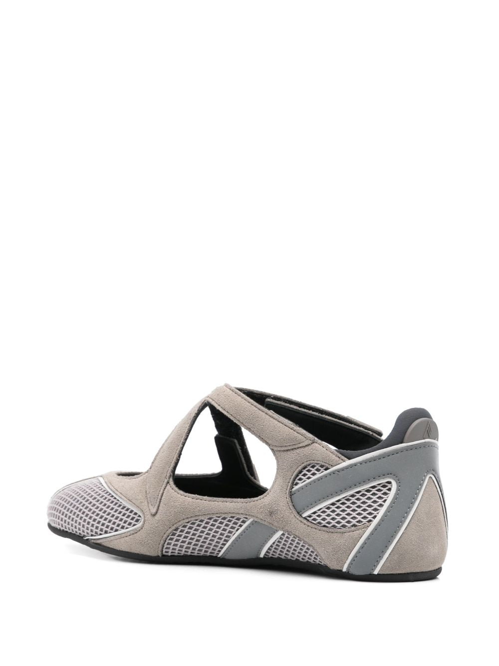 THE ATTICO Le ballerine Floor 01 Flat grigie con cinturini incrociati 