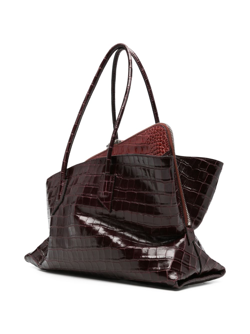 THE ATTICO Borsa a spalla La Passeggiata Medium rossa effetto cocco 