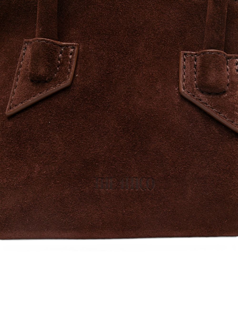 THE ATTICO Borsa a spalla La Passeggiata Mini in suede marrone 