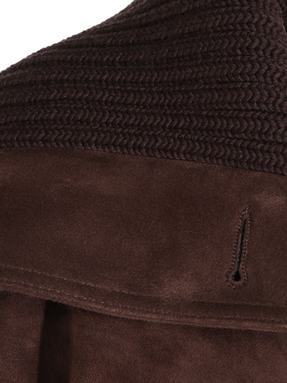 THE ATTICO Giacca in suede marrone con zip 