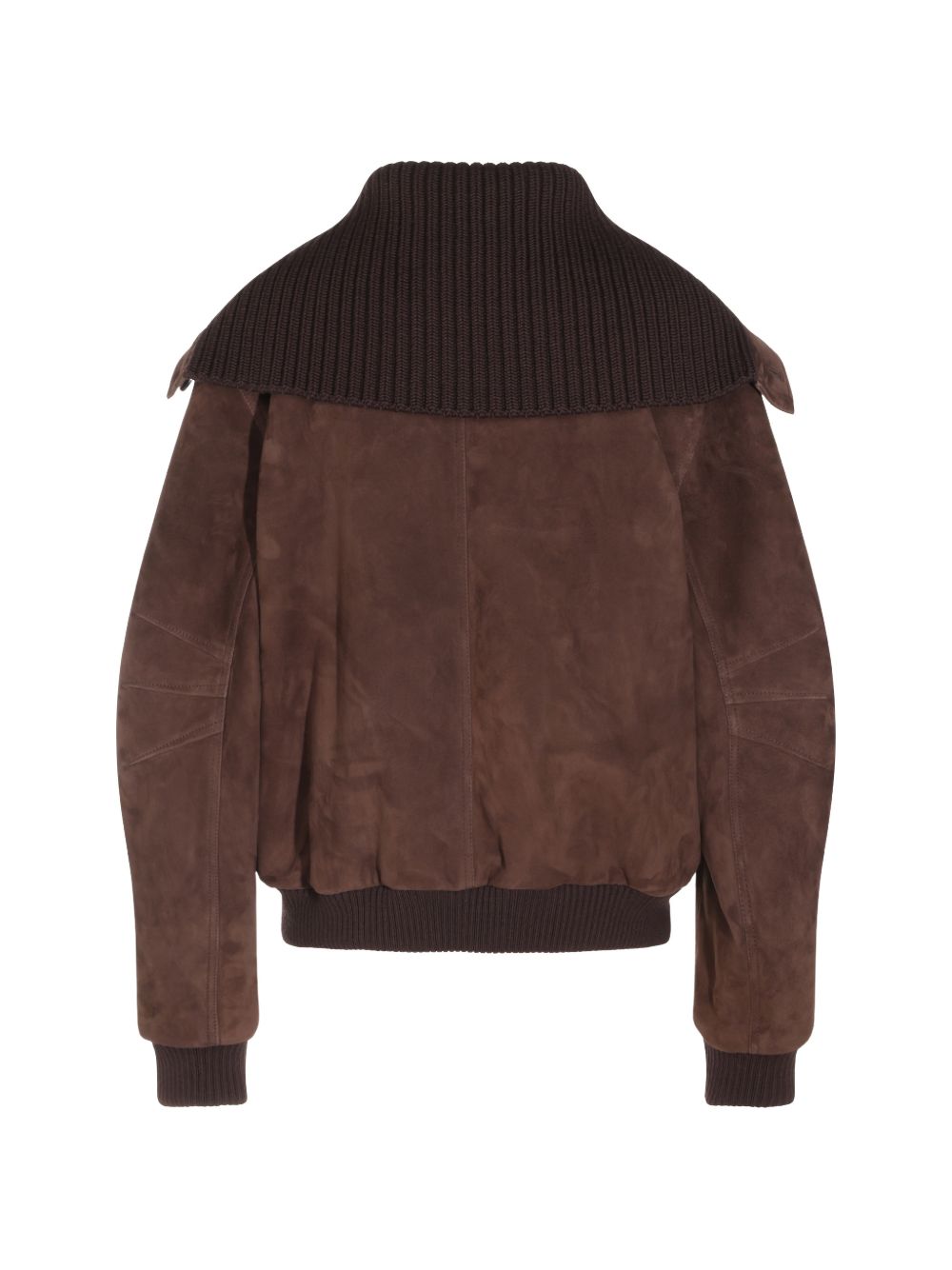 THE ATTICO Giacca in suede marrone con zip 
