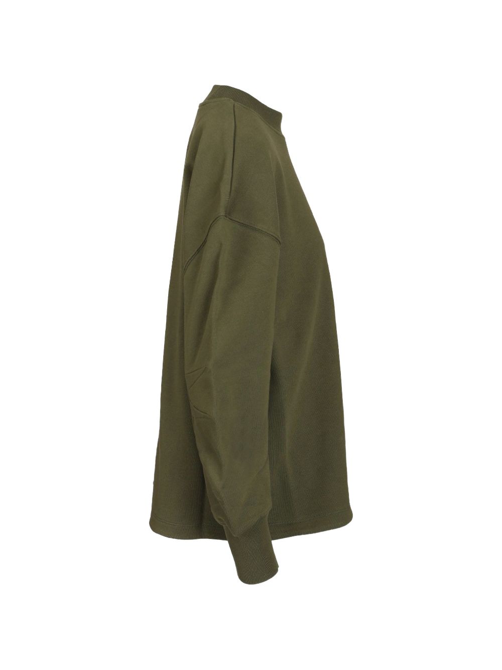 THE ATTICO Felpa verde oliva con logo ricamato e dettaglio cut-out 