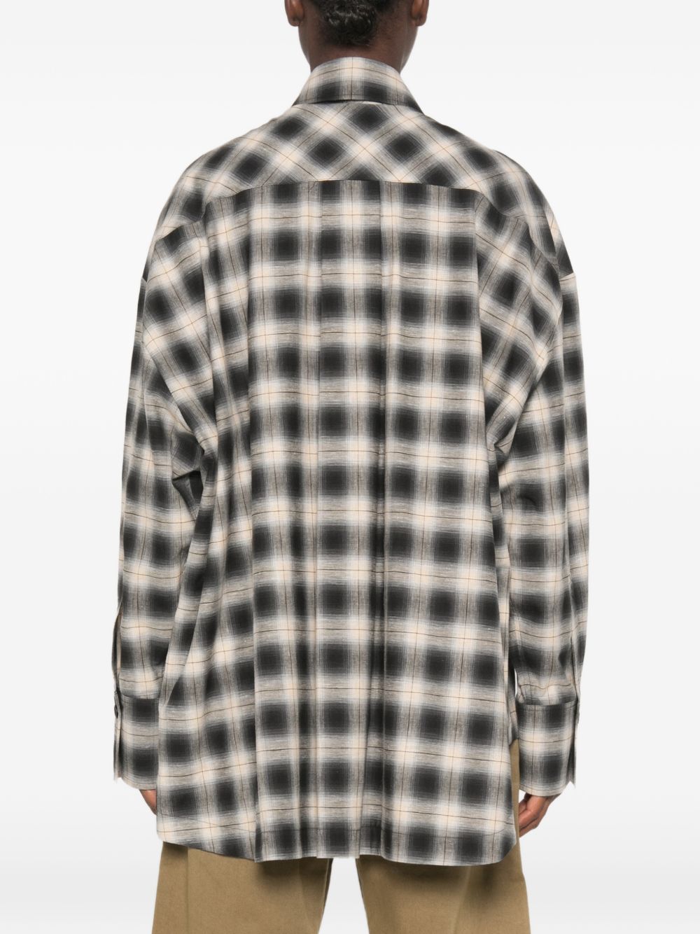 THE ATTICO Camicia oversize a quadri in cotone 