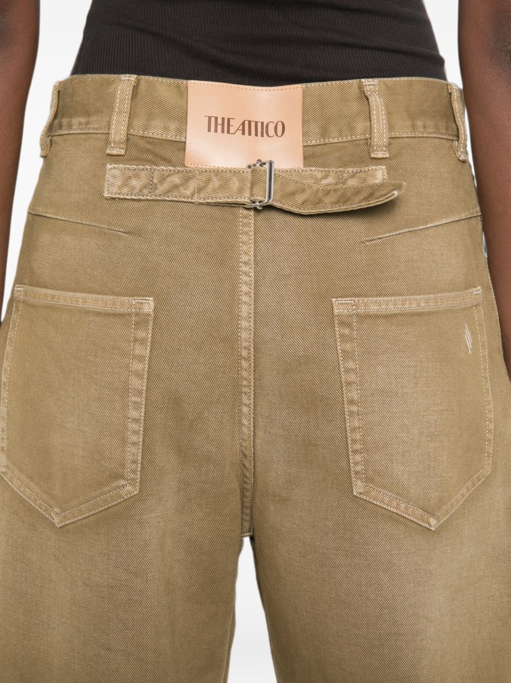 THE ATTICO Jeans Long Pants in denim lavato a vita alta 