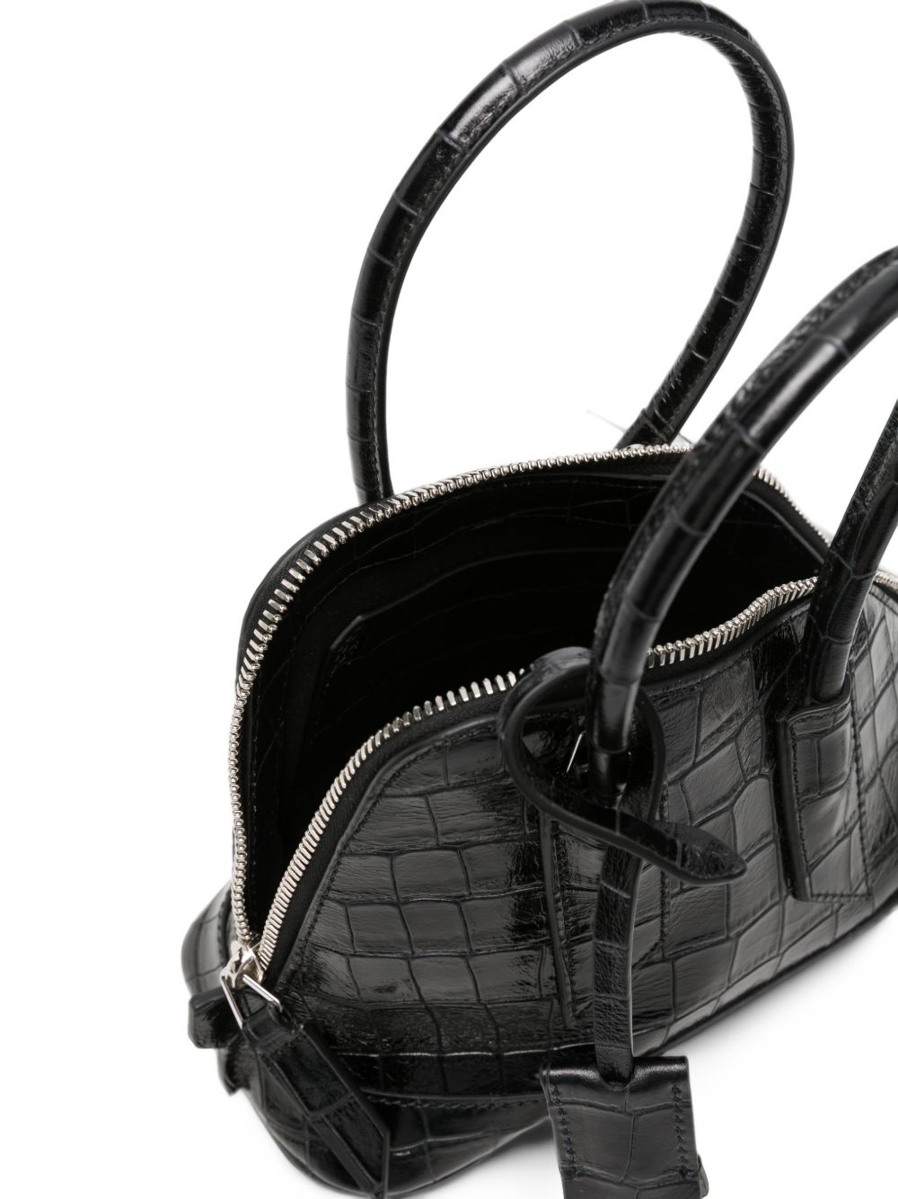 THE ATTICO Superattico borsa a mano con tracolla nero lucido 