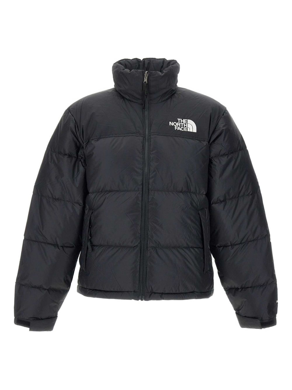THE NORTH FACE Piumino corto con zip nero con logo 