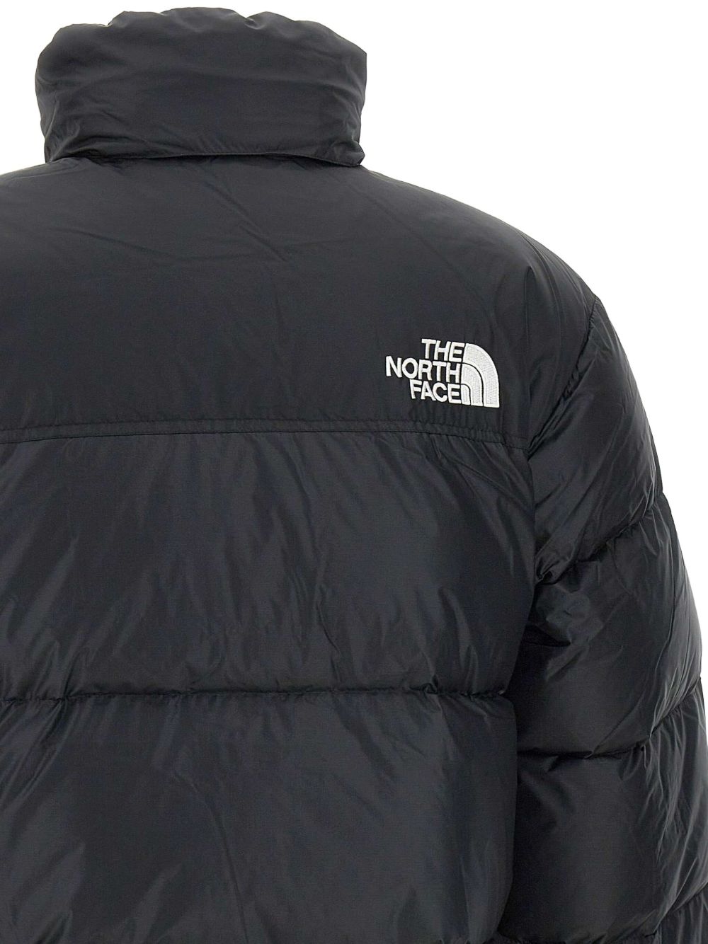 THE NORTH FACE Piumino corto con zip nero con logo 