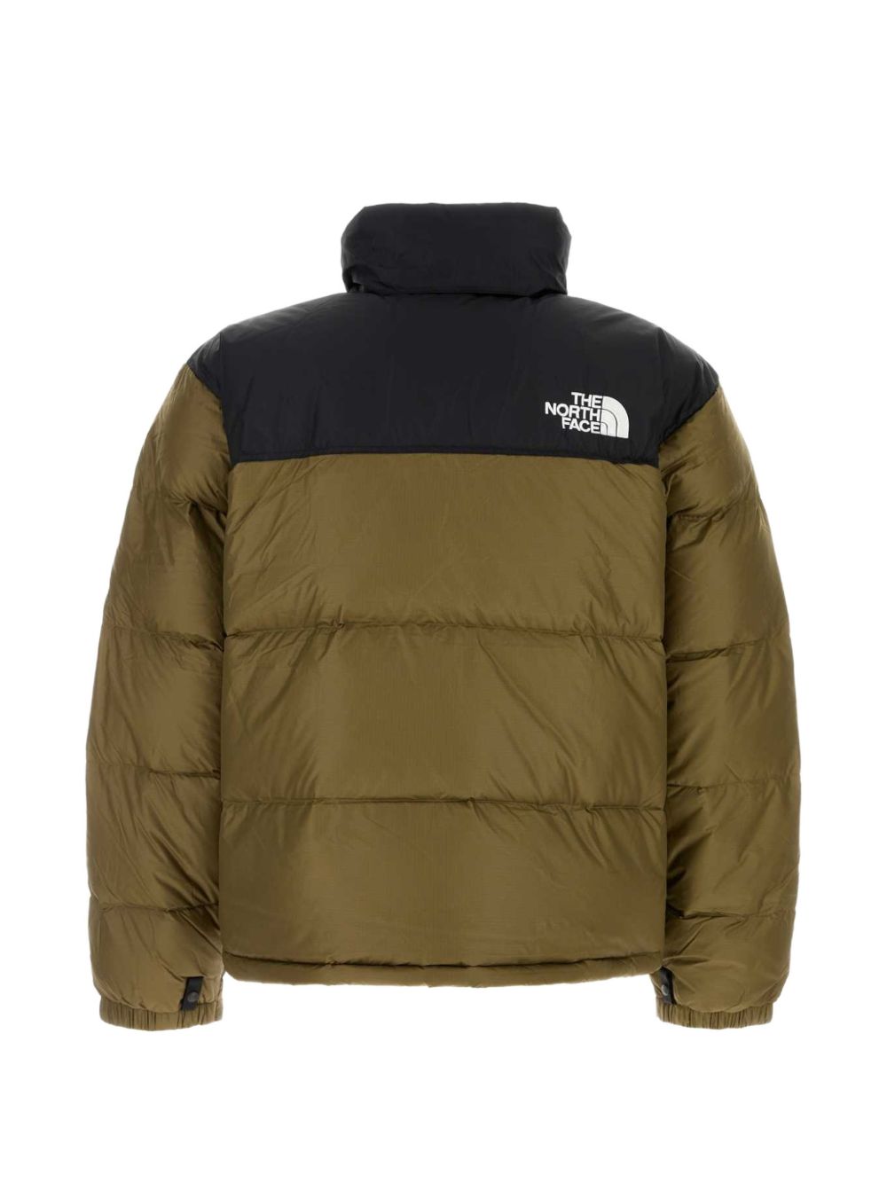 THE NORTH FACE Piumino corto con zip nero e marrone con logo 