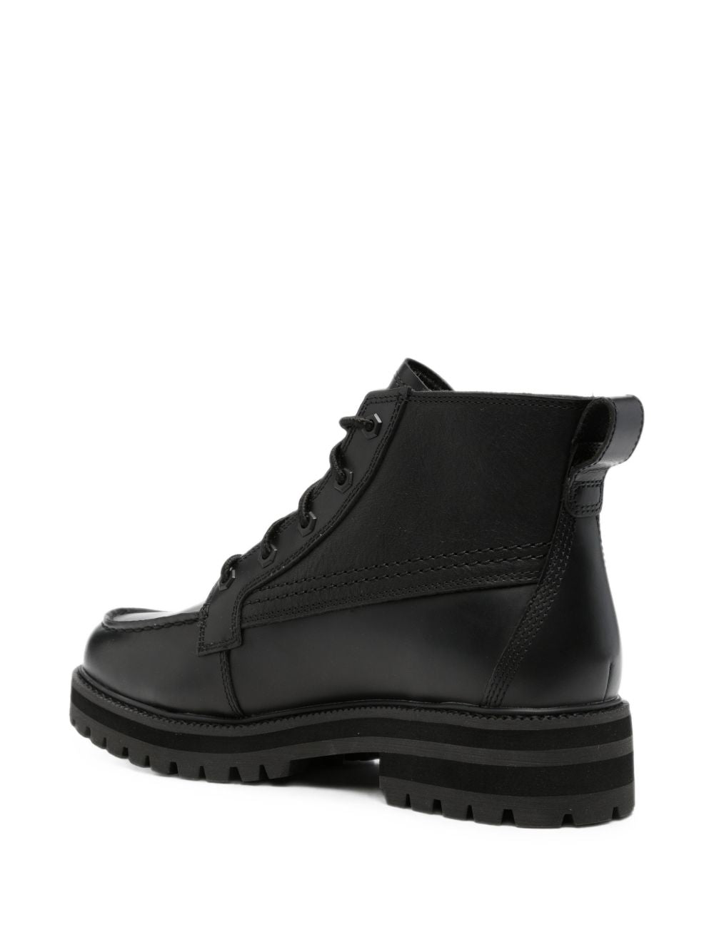 TIMBERLAND Stivaletto nero in pelle con logo impresso 