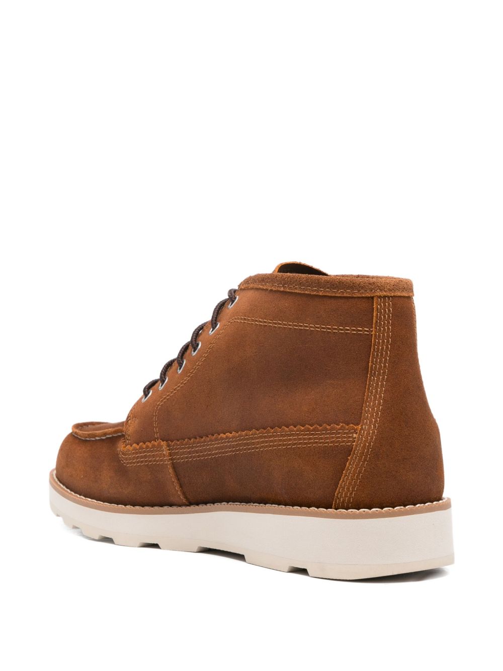 TIMBERLAND Stivaletto cammello in pelle con logo impresso 