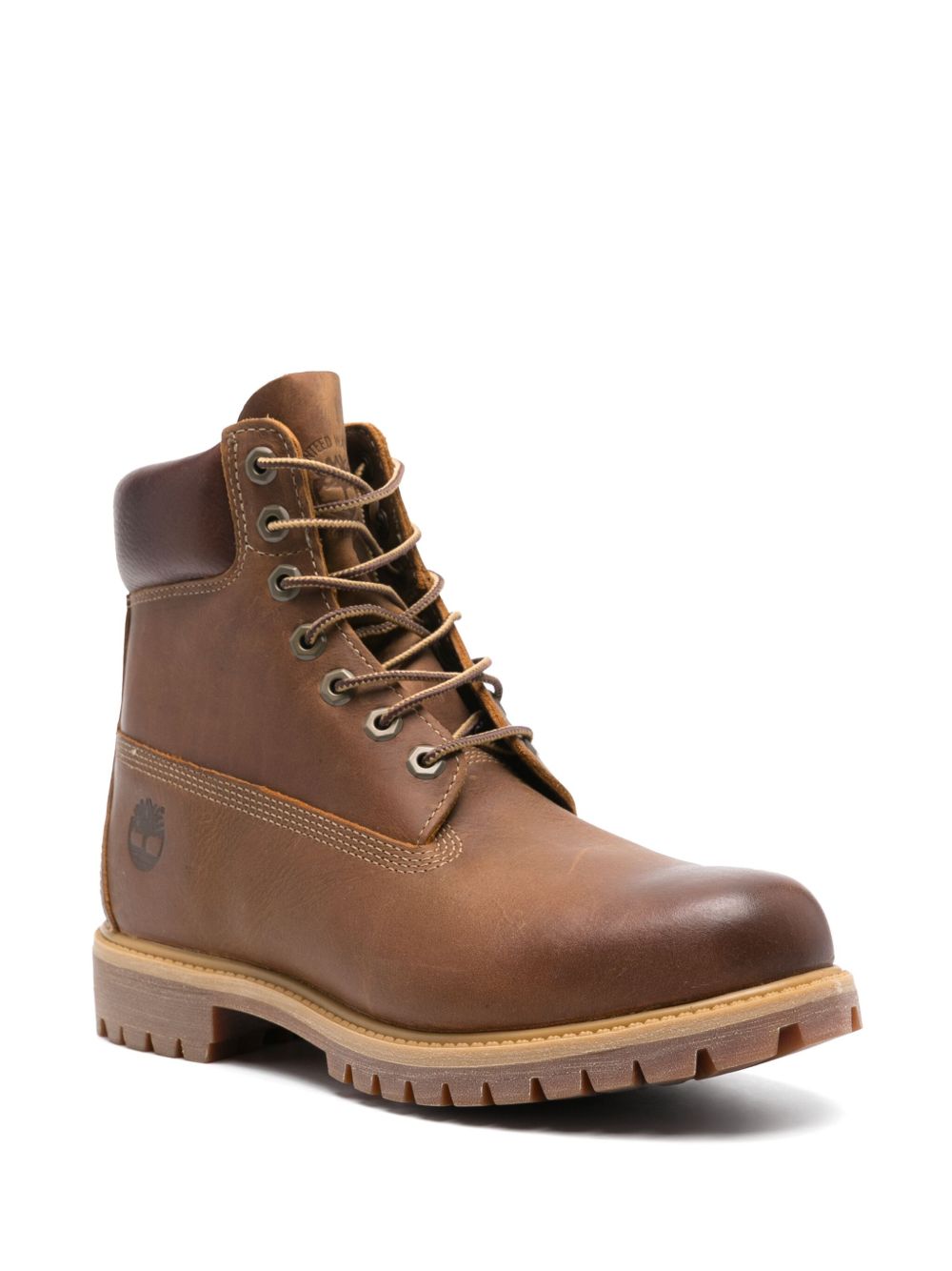 TIMBERLAND Stivaletto marrone in pelle con imbottitura sulla caviglia 