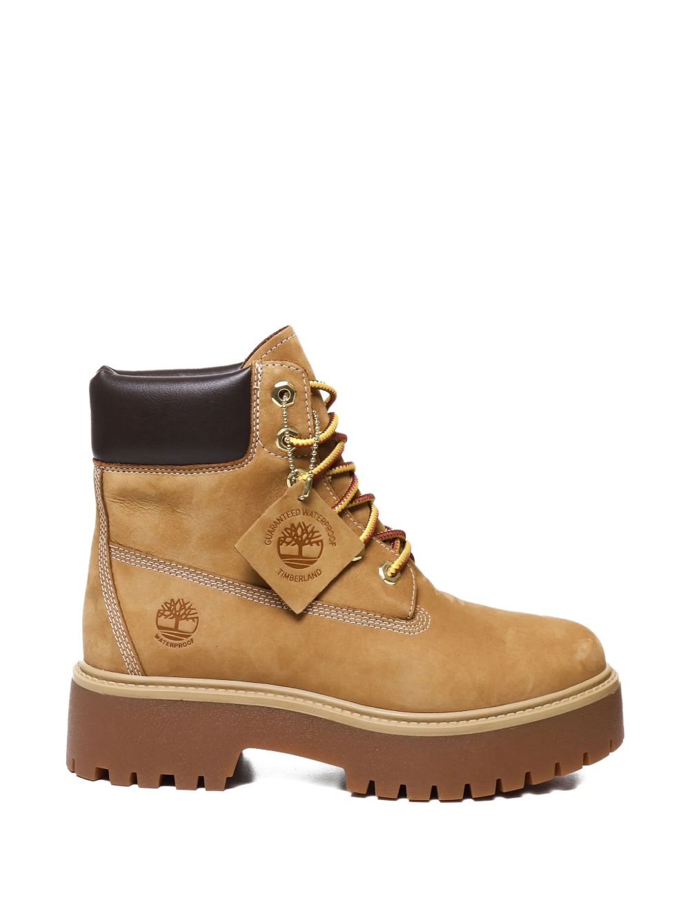 TIMBERLAND Stivaletti marroni chiaro in pelle con imbottitura alla caviglia 