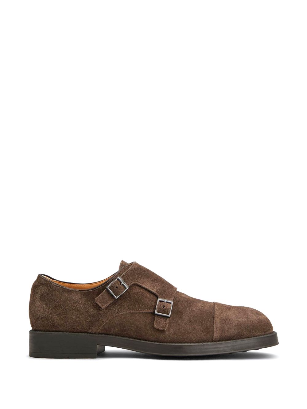 TODS Double Monk Strap in Suede Marrone 