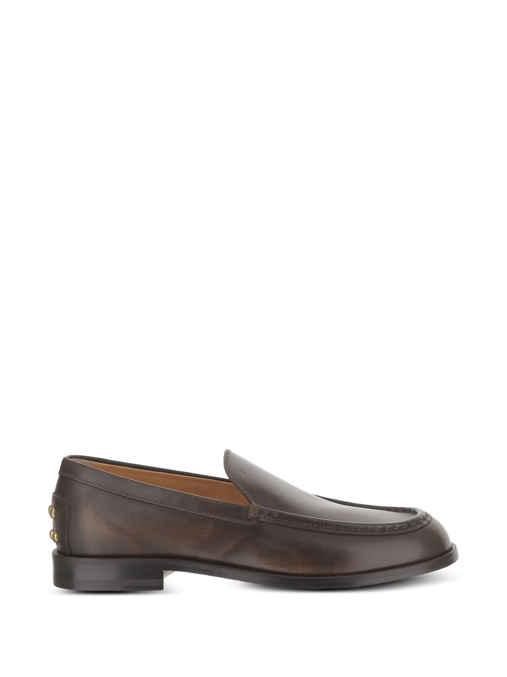 TODS Mocassini in pelle marrone scuro liscia 