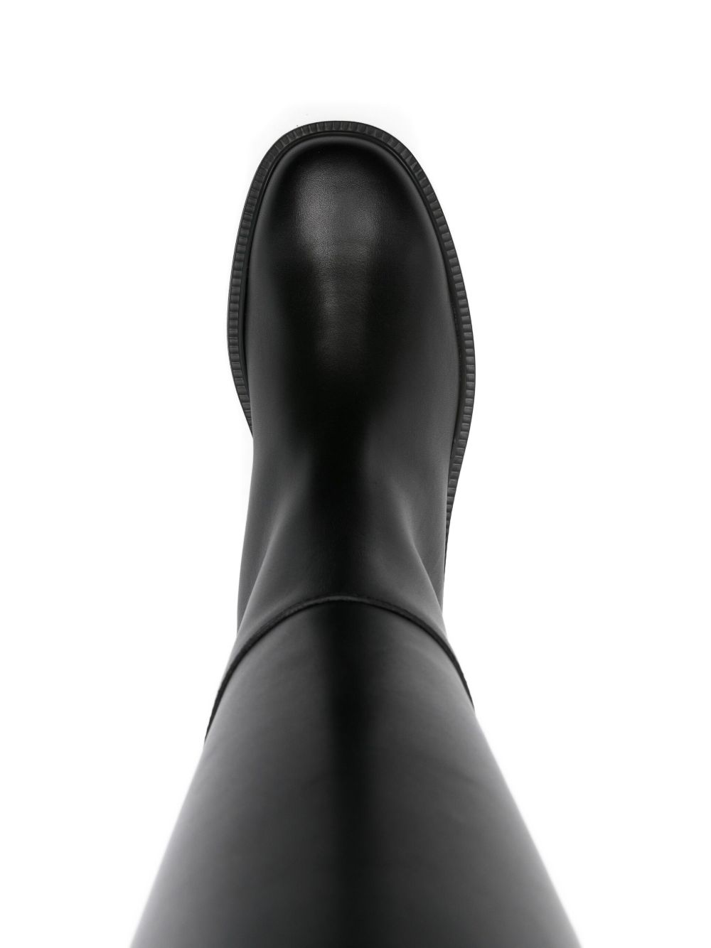 TODS Stivale alto in pelle nero con cinturino e fibbia 