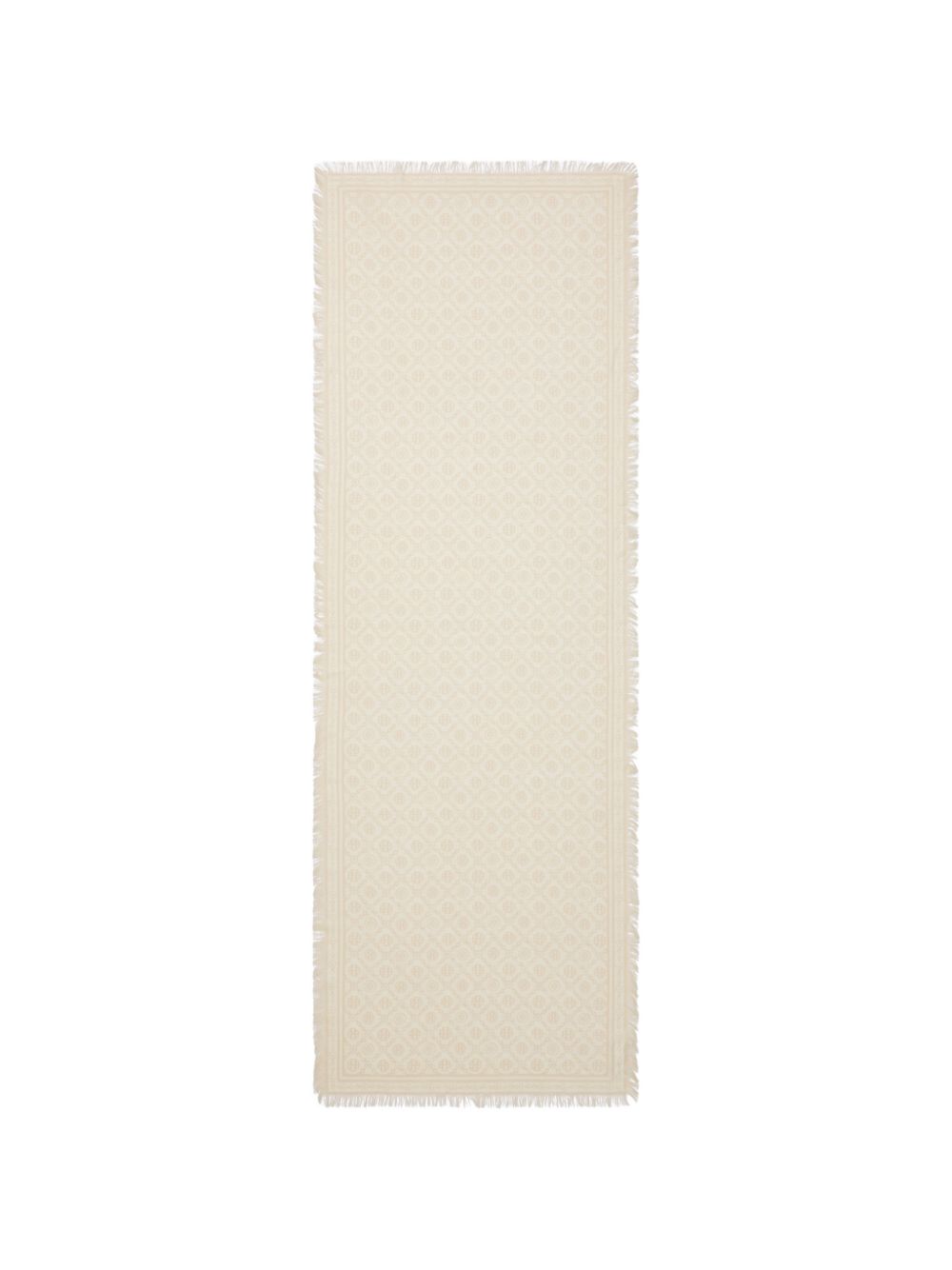 TORY BURCH Foulard lungo T Monogram floreale in lana seta e cashmere 