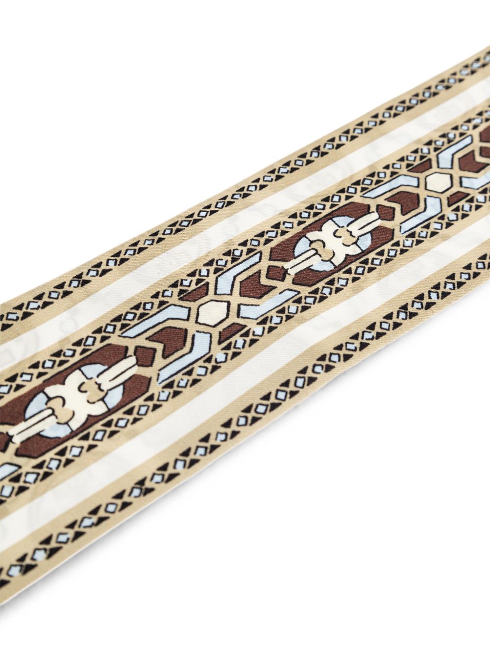 TORY BURCH Foulard cravatta in seta Monogram Deco Ribbon 