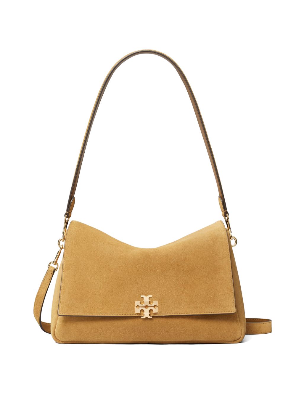 TORY BURCH Borsa a spalla Charlie in suede italiano con patta e tracolla regolabile 