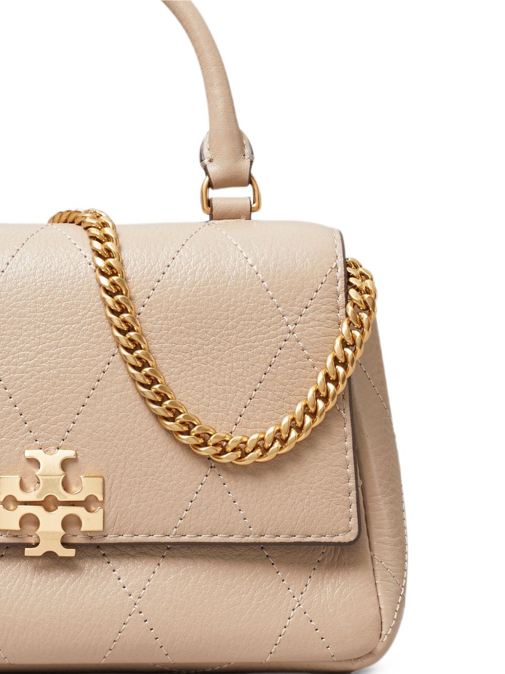 TORY BURCH Borsa a mano con logo e catena dorata 