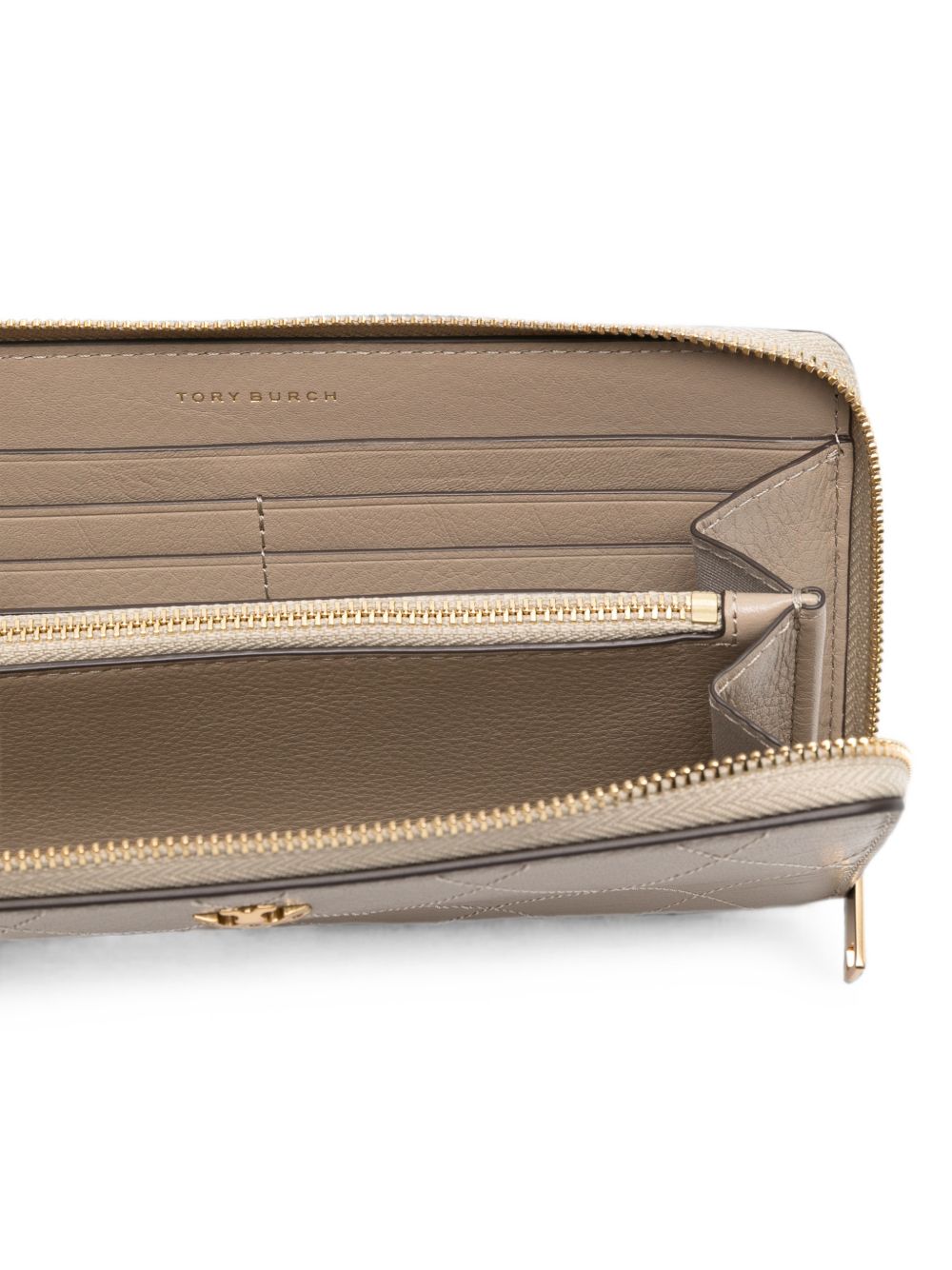 TORY BURCH Portafoglio rettangolare in pelle beige 