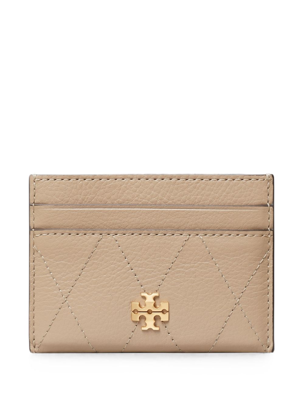 TORY BURCH Portacarte Charlie in pelle con logo dorato 