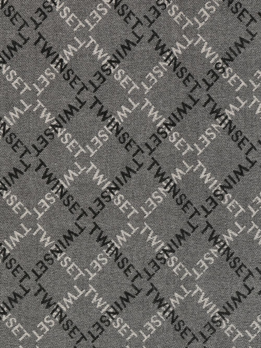 TWINSET Sciarpa grigia con frange 