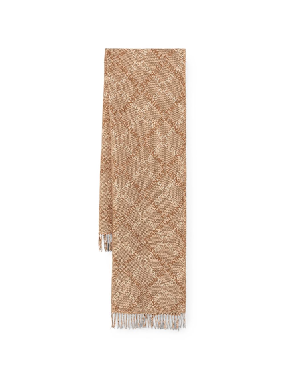 TWINSET Sciarpa beige con frange 