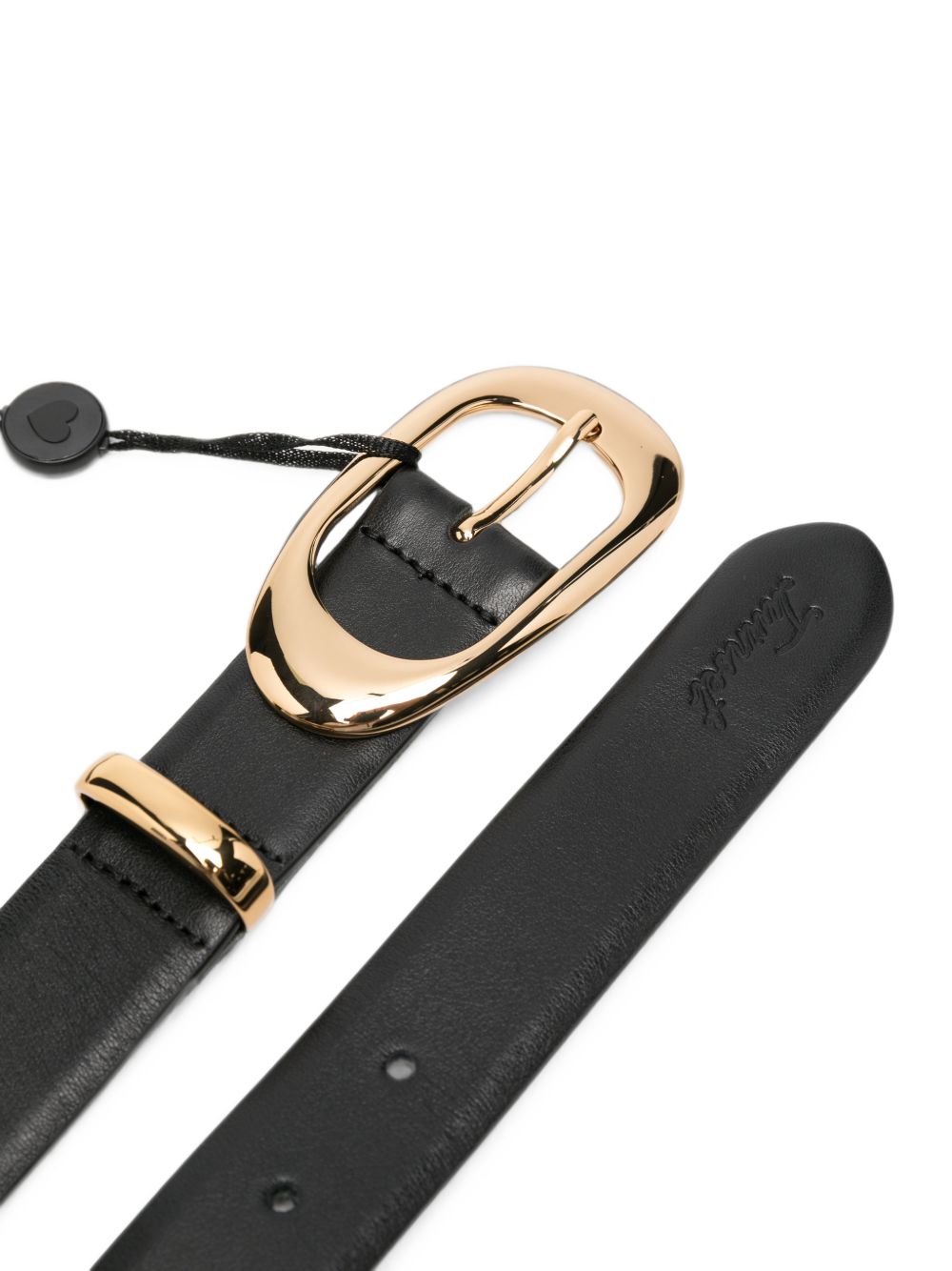 TWINSET Cintura nera con hardware dorato 