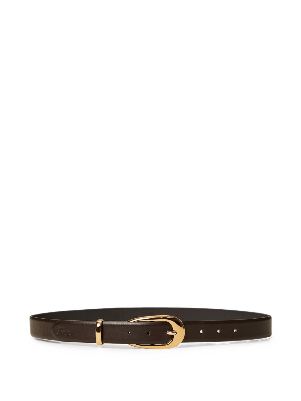 TWINSET Cintura marrone con hardware dorato 
