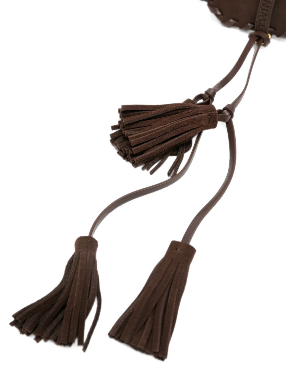 TWINSET Cintura marrone con hardware oro 