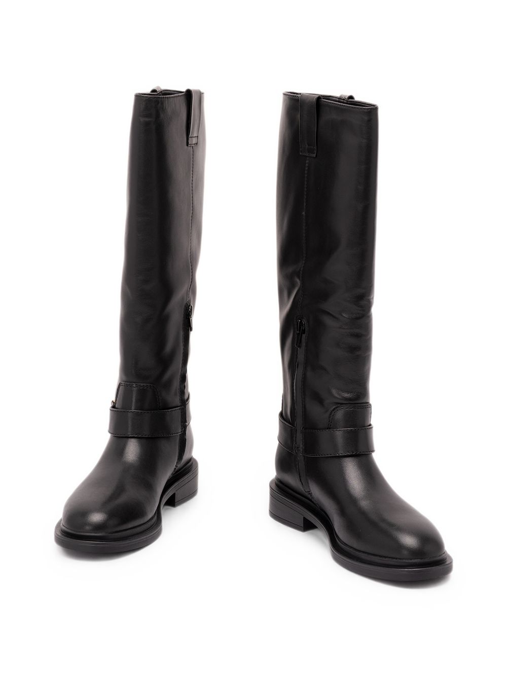 TWINSET Stivale marrone da cavallerizza con fibbia dorata alla caviglia 