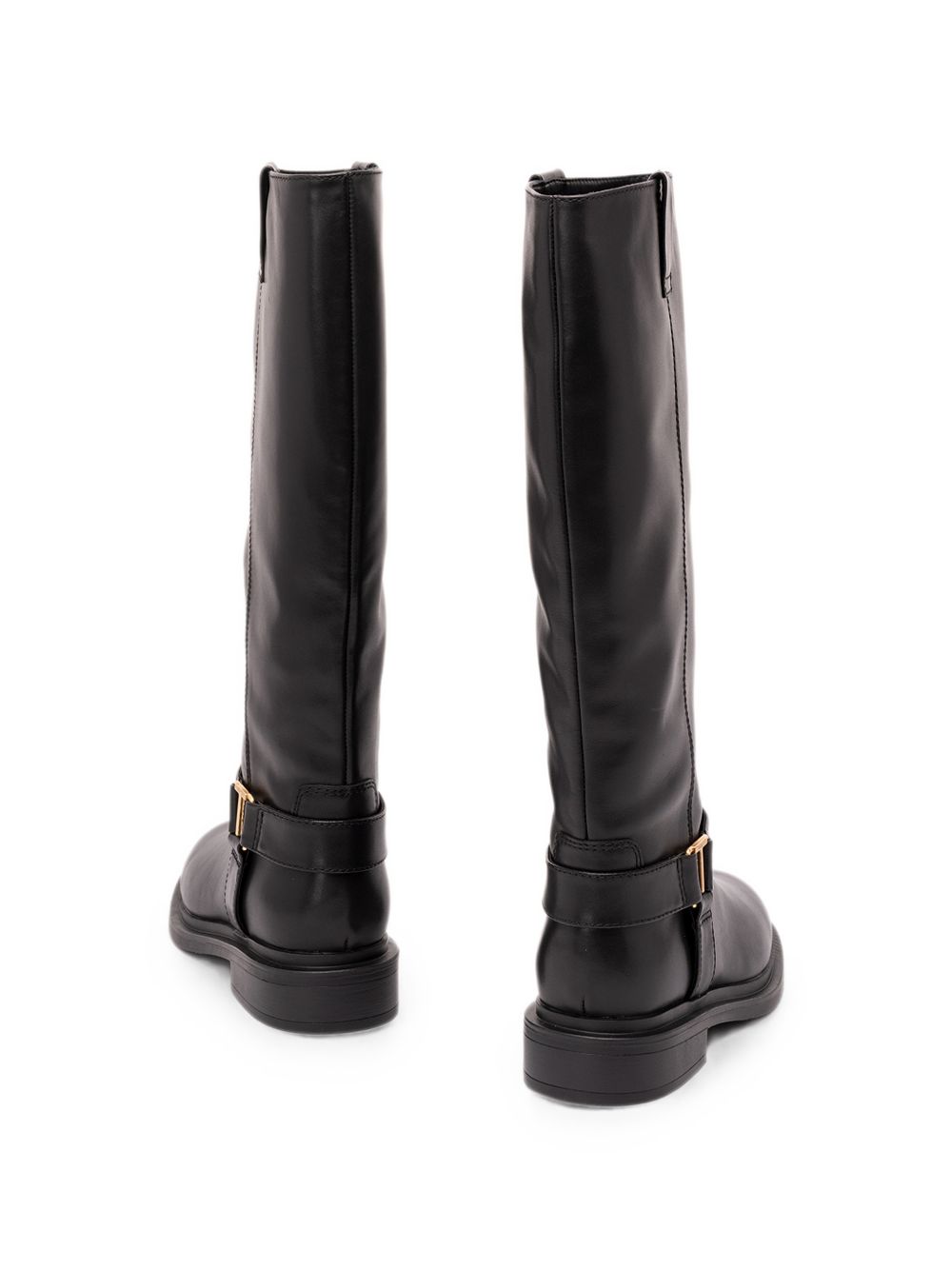 TWINSET Stivale marrone da cavallerizza con fibbia dorata alla caviglia 