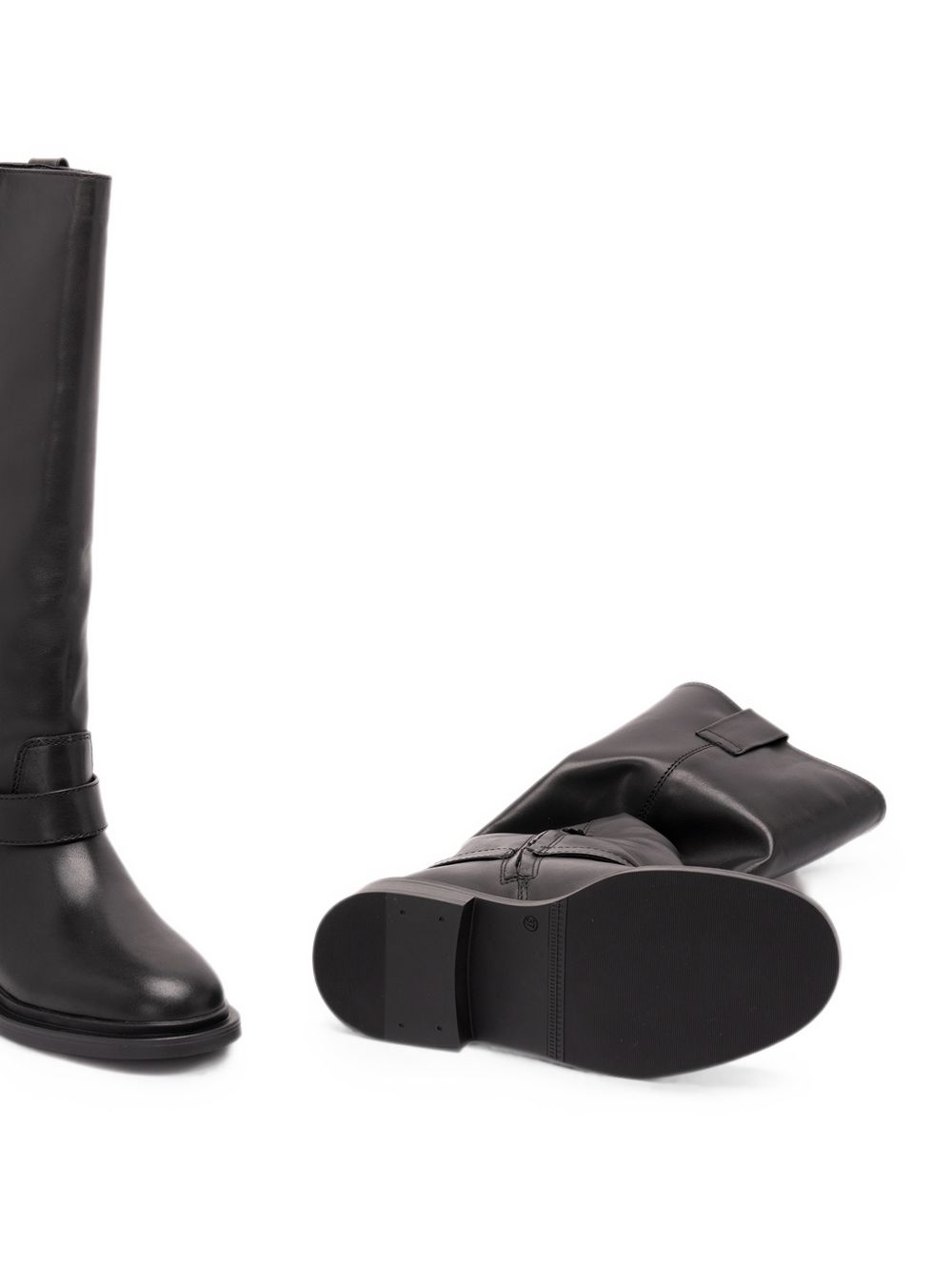 TWINSET Stivale marrone da cavallerizza con fibbia dorata alla caviglia 