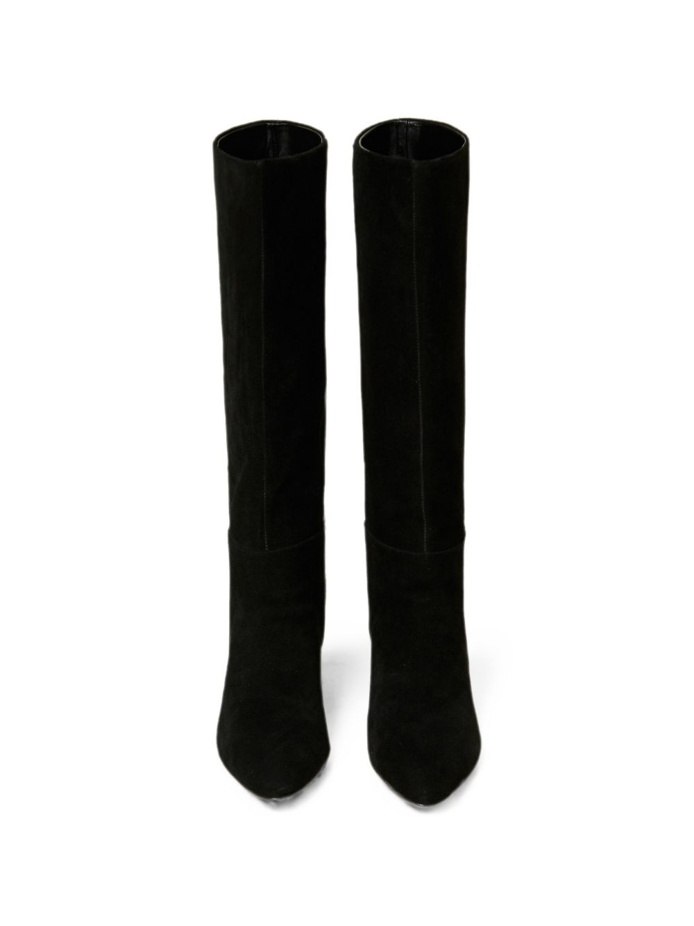 TWINSET Stivale alto nero in suede ecopelle con tacco e punta stondata 