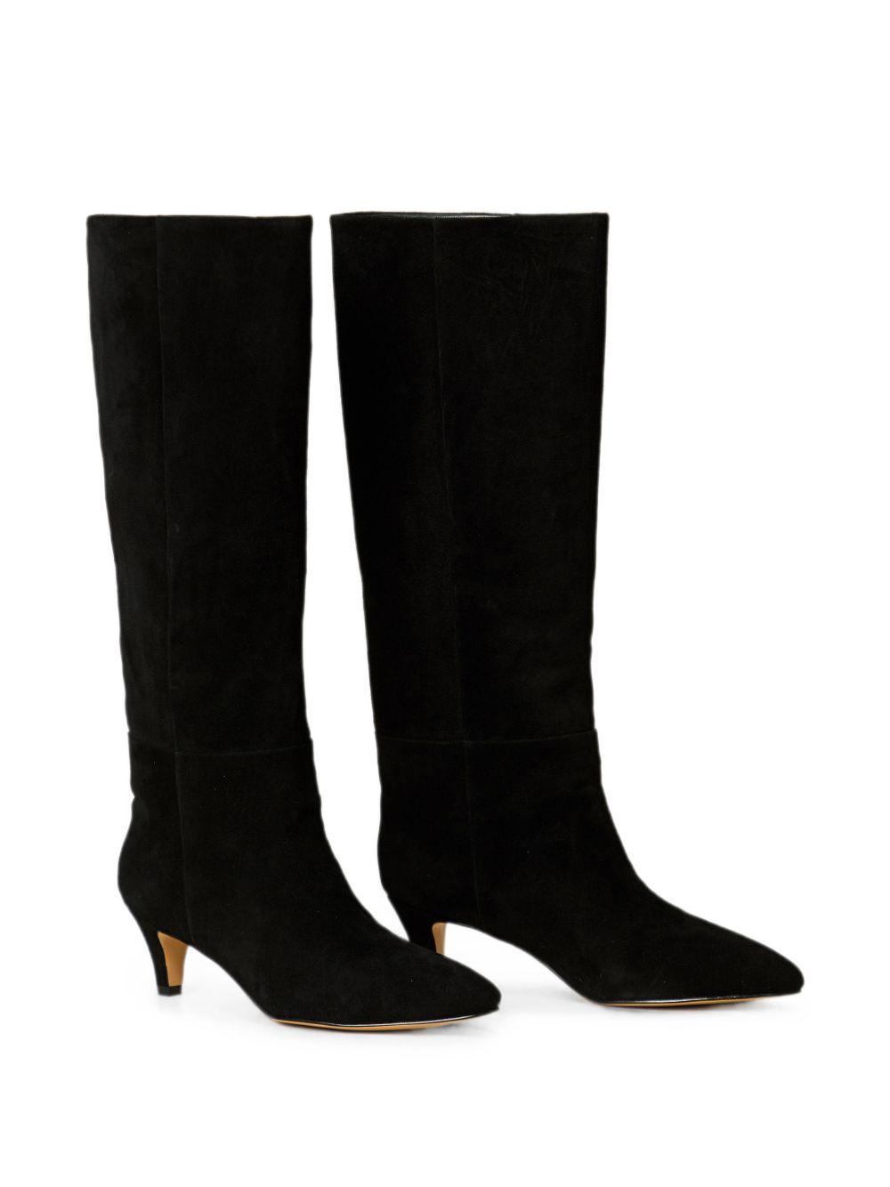 TWINSET Stivale alto nero in suede ecopelle con tacco e punta stondata 