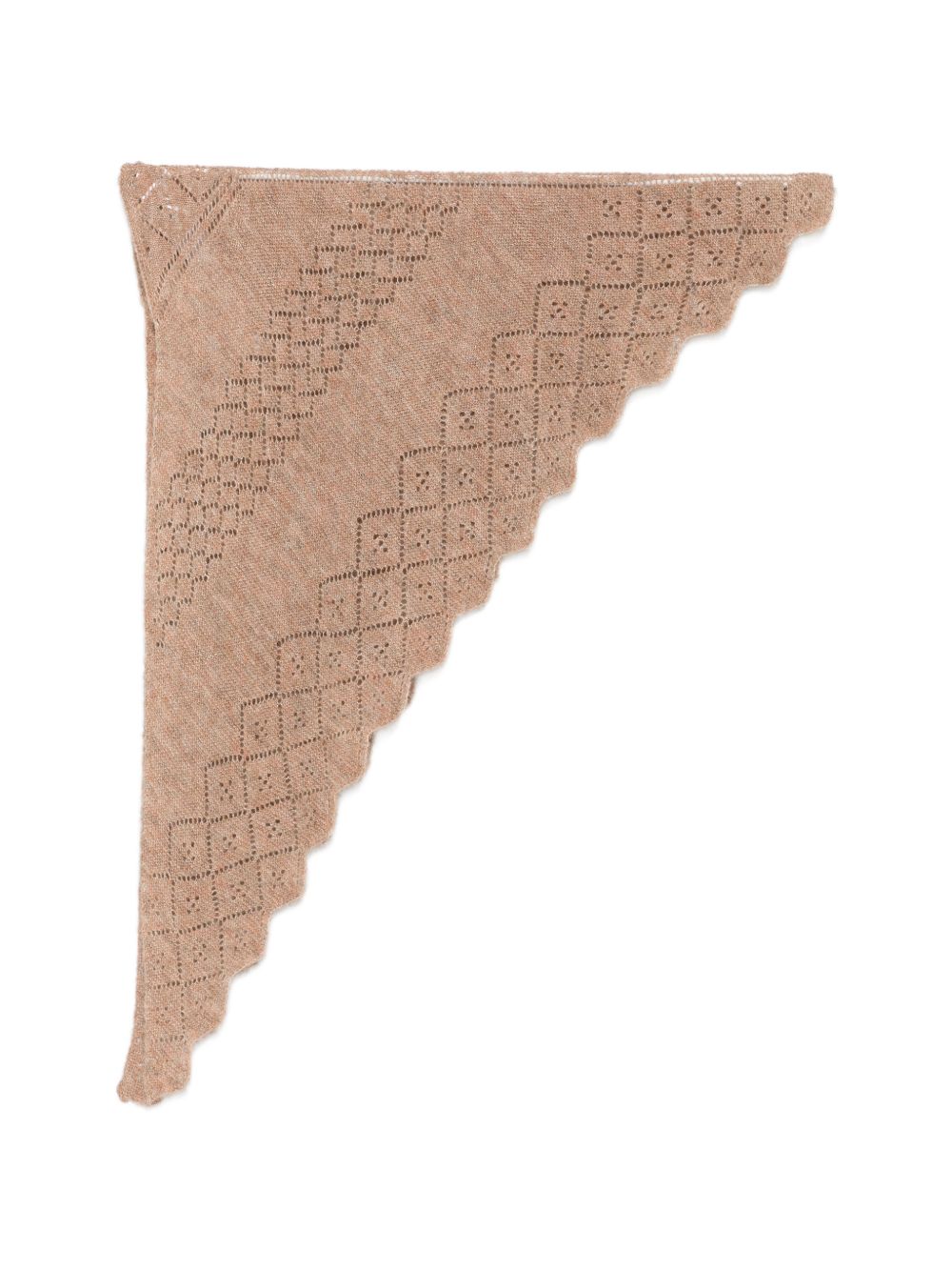 TWINSET Sciarpa triangolare ricamata color cammello 