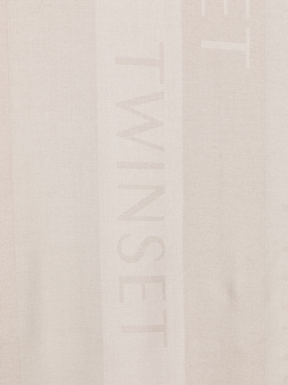 TWINSET Sciarpa beige chiaro a righe con logo frontale e motivo logo all-over 