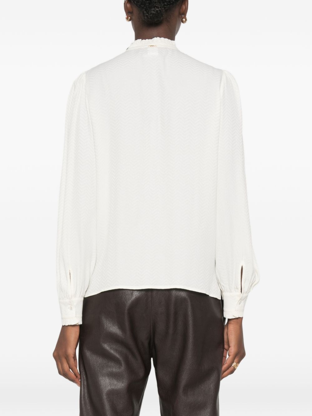 TWINSET Camicia elegante bianca con maniche a sbuffo 