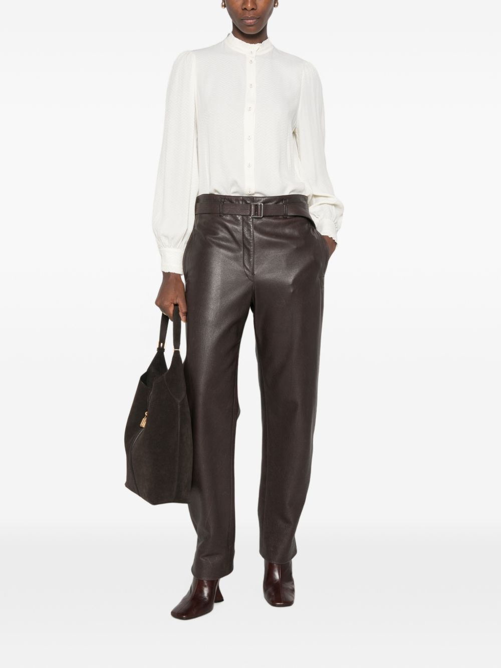 TWINSET Camicia elegante bianca con maniche a sbuffo 