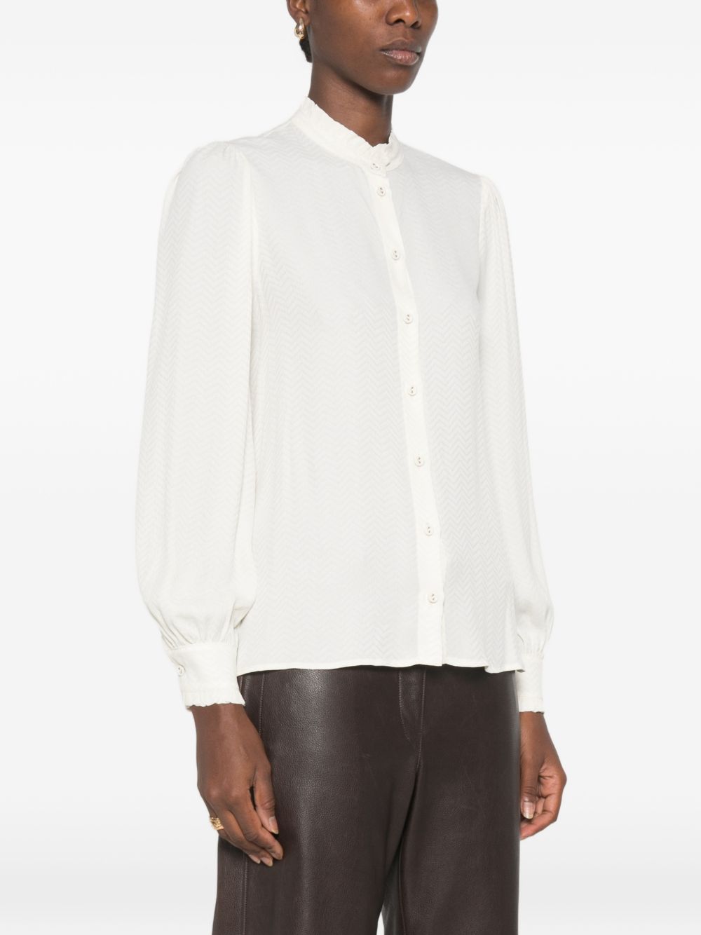 TWINSET Camicia elegante bianca con maniche a sbuffo 