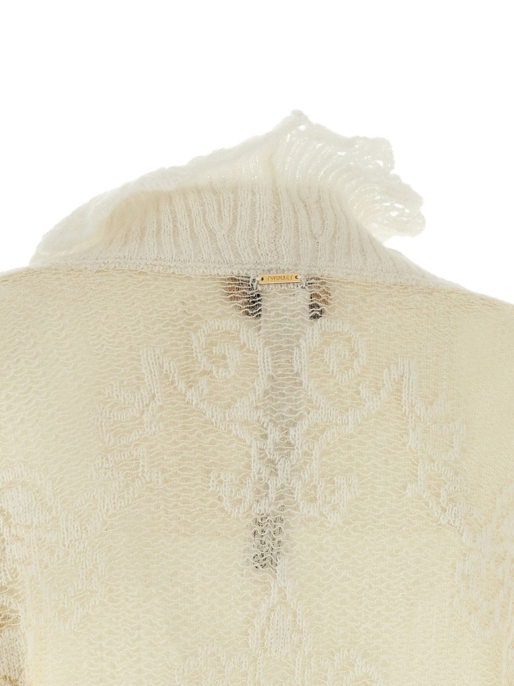 TWINSET Maglia a collo alto impreziosita da pizzo floreale all-over 